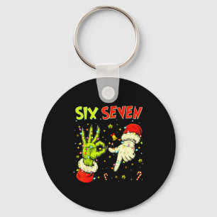 Six Seven 67 Funny Hand-sign Christmas Meme  Key Ring