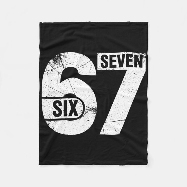 Six Seven 67 Funny Meme  Fleece Blanket (Front)
