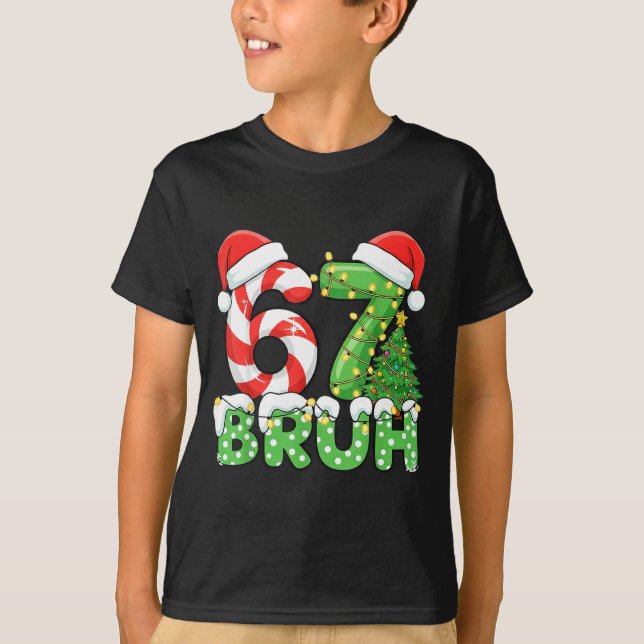 Six Seven 67 Funny Santa Bruh Christmas Meme  T-Shirt (Front)