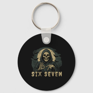 Six Seven 67 Grim Reaper Halloween Skeleton Hand S Key Ring