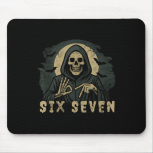 Six Seven 67 Grim Reaper Halloween Skeleton Hand S Mouse Pad