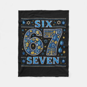 Six Seven 67 Hanukkah Festival Of Lights Quote  Fleece Blanket