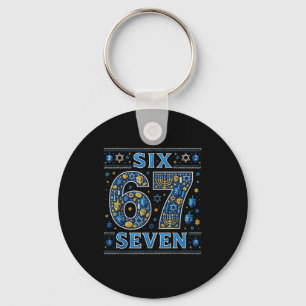 Six Seven 67 Hanukkah Festival Of Lights Quote  Key Ring