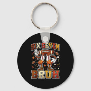 Six seven 67 happy day 3.14 football basketball key ring