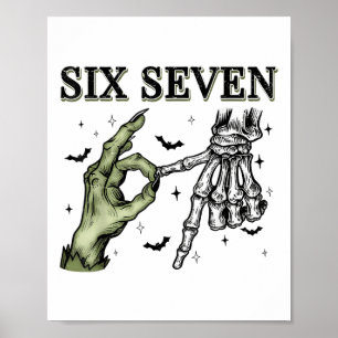 Six Seven 67 Matching Group Halloween Skeleton Fra Poster