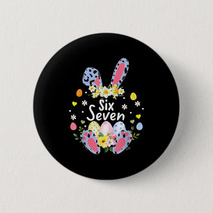 Six seven 67 meme 6 7 bunny leopard kids funny cm round badge