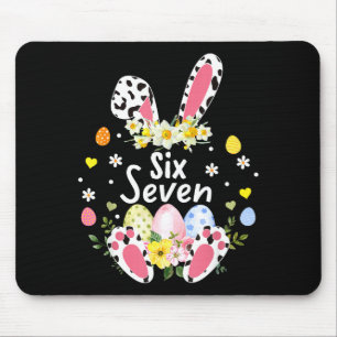Six Seven 67 Meme 6 7 Bunny Leopard Kids Funny Eas Mouse Pad