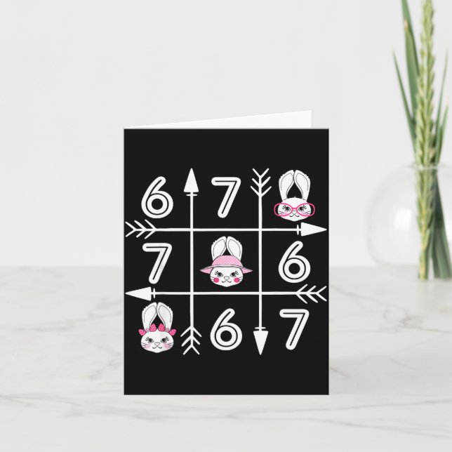 Six seven 67 meme 6 7 eggs happy easter day boys card (Front)