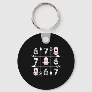 Six seven 67 meme 6 7 eggs happy easter day boys key ring