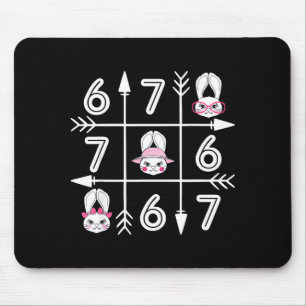 Six seven 67 meme 6 7 eggs happy easter day boys mouse pad