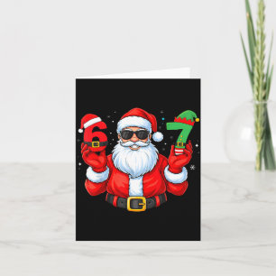 Six Seven 67 Meme 6 7 Elf Santa Christmas Pajamas Card