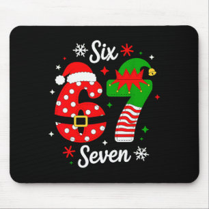 Six Seven 67 Meme 6 7 Santa Christmas Pajamas Kids Mouse Pad