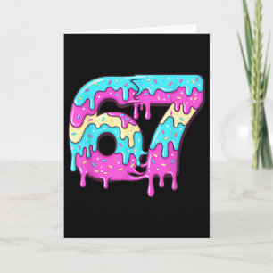 Six Seven 67 Meme Drippy Number 67 Ice Cream  Card