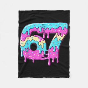 Six Seven 67 Meme Drippy Number 67 Ice Cream Fleece Blanket