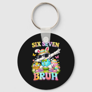 Six seven 67 meme easter day egg 6 7 teens boys key ring