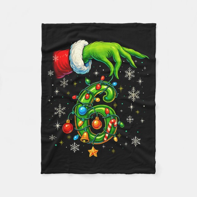 Six Seven 67 Meme Funny Christmas Couple Matching  Fleece Blanket (Front)