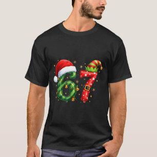 Six Seven 67 Meme Funny Christmas Santa Gen Alpha  T-Shirt