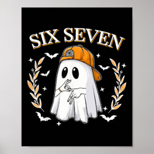 Six Seven 67 Meme Funny Ghost Halloween 6 7 Couple Poster