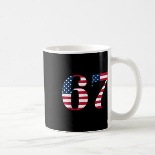 Six Seven 67 Meme Funny Us American Flag Halloween Coffee Mug