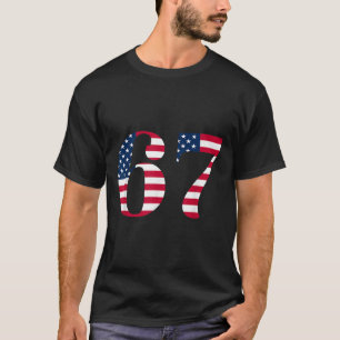 Six Seven 67 Meme Funny Us American Flag Halloween T-Shirt