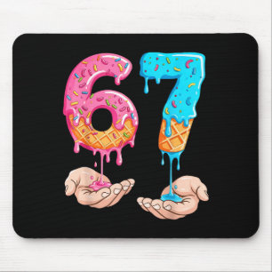 Six Seven 67 Meme Ice Cream Drip Funny  Mouse Pad