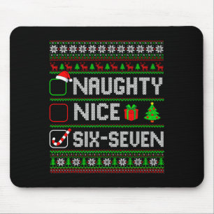 Six Seven 67 Meme Nice Naughty Christmas Pajamas M Mouse Pad