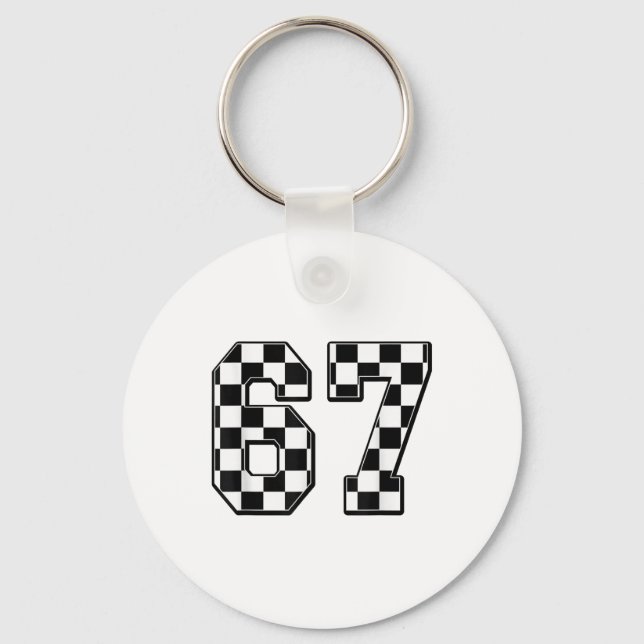 Six Seven 67 Meme Number 67  Key Ring (Front)