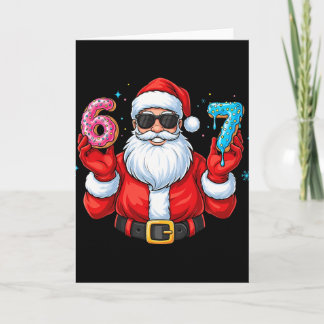 Six Seven 67 Meme Santa 67 Ice Cream Drip Christma Card