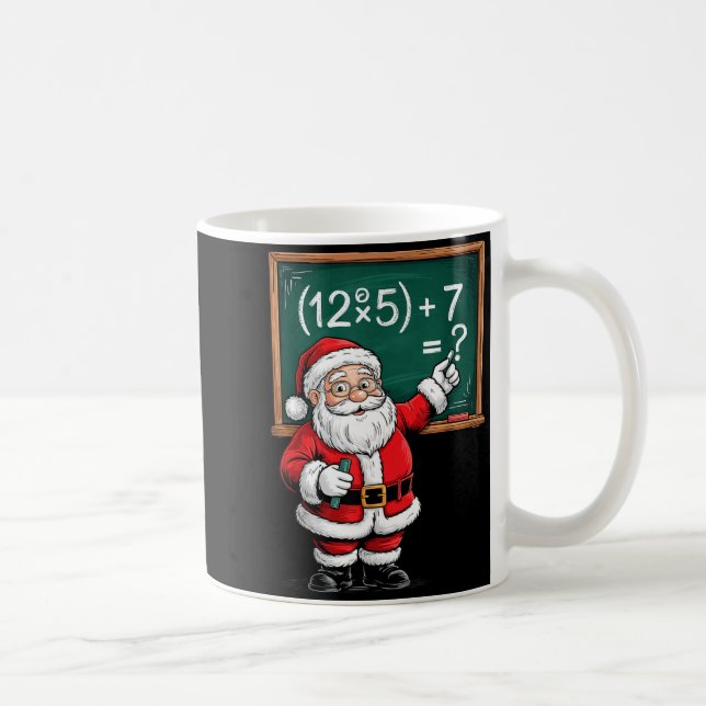 Six Seven 67 Meme Santa Math Teacher Christmas Men Coffee Mug (Right)