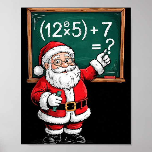 Six Seven 67 Meme Santa Math Teacher Christmas Men Poster (Front)