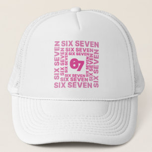 Six Seven 67 Pink Graphic Trucker Hat