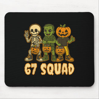 Six Seven 67 Squad Skeleton Pumpkin Halloween Boys Mouse Pad