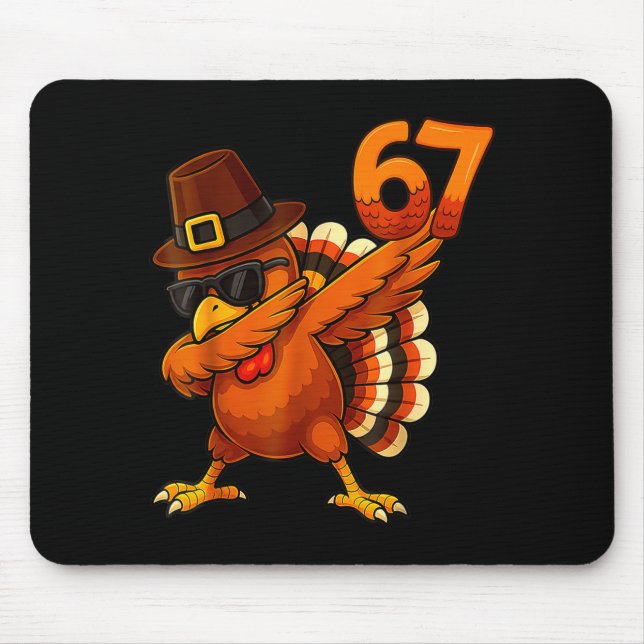 Six-seven-67-thanksgiving-meme-funny-thankful-turk Mouse Pad (Front)