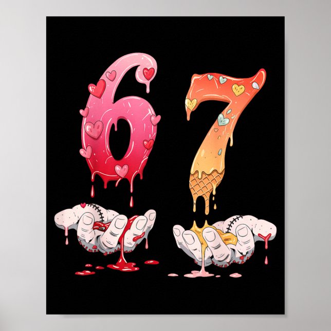 Six Seven 6 7 67 Funny Matching Valentines Day Cou Poster (Front)