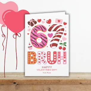Six Seven 6 7 Bruh Classroom School Valentines Day Card
