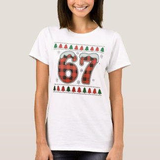 Six Seven 6 7 Buffalo Plaid Ugly Christmas Sweater