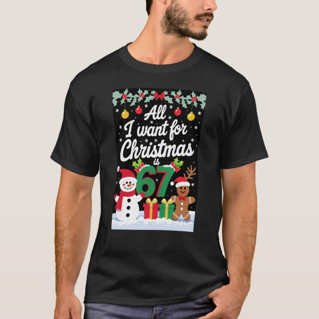 Six Seven 6 7 Christmas Tee Festive Meme (Front)