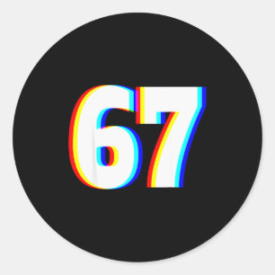 Six Seven 6 7 Edm Optical Illusion  Classic Round Sticker