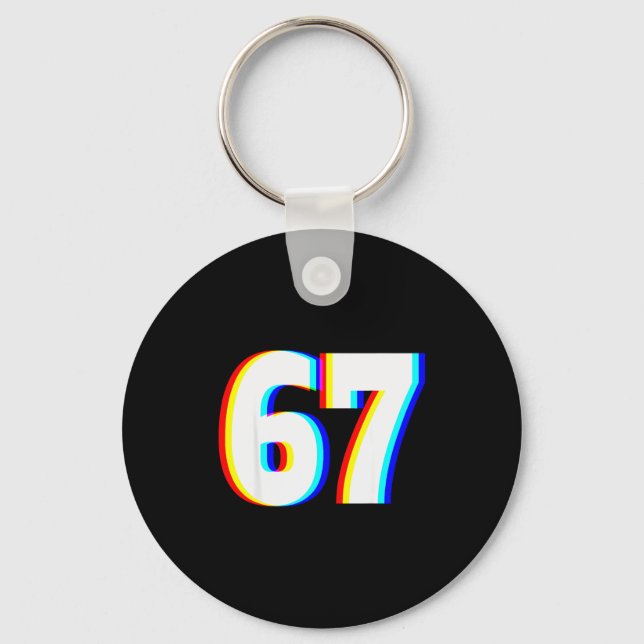 Six Seven 6 7 Edm Optical Illusion  Key Ring (Front)