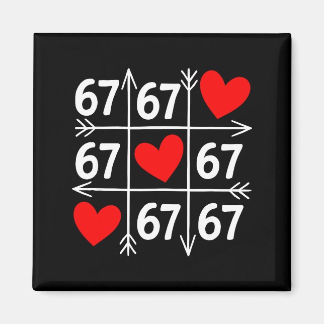 Six Seven 6 7 Funny 67 Valentines Day Heart Men Wo Magnet (Front)