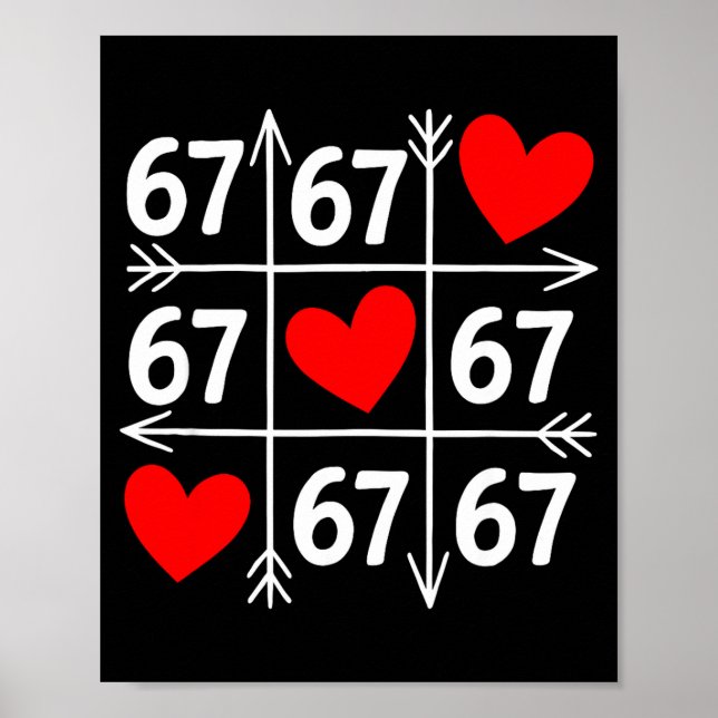 Six Seven 6 7 Funny 67 Valentines Day Heart Men Wo Poster (Front)