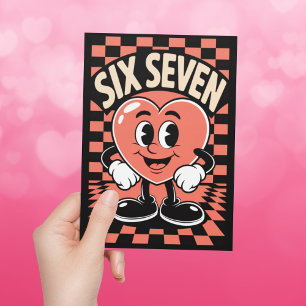 Six Seven 6 7 Funny Meme Valentines Day Card