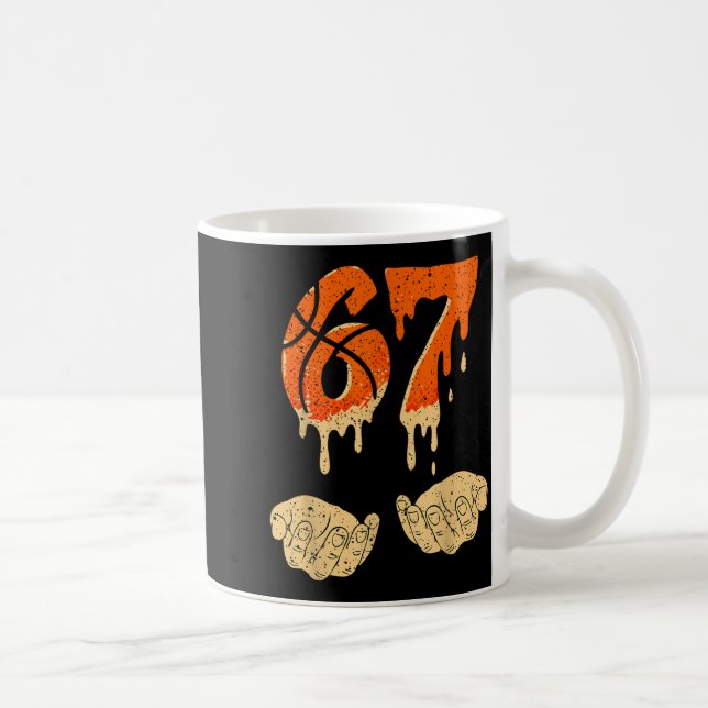 Six Seven 6 7 Gen Alpha Slang Basketball Ice Cream Coffee Mug (Right)
