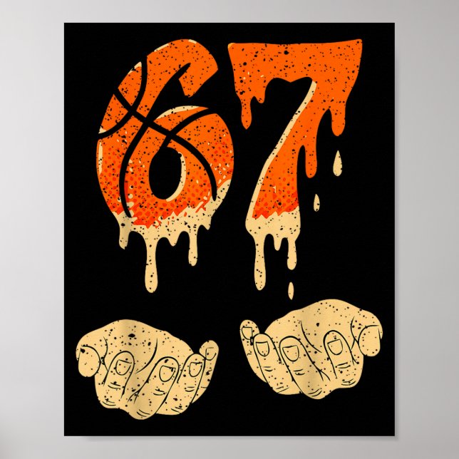 Six Seven 6 7 Gen Alpha Slang Basketball Ice Cream Poster (Front)