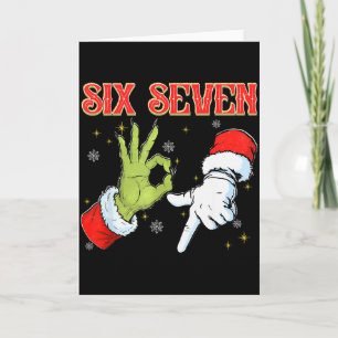 Six Seven 6 7 Gen Z Alpha Meme Slang Merry Christm Card