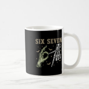 Six Seven 6 7 Halloween 67 Spooky Skeleton Monster Coffee Mug