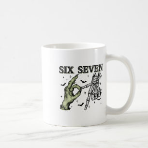 Six Seven 6 7 Halloween 67 Spooky Skeleton Monster Coffee Mug