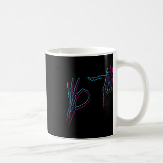 Six Seven 6 7 Meme 67 Skeleton Hand Halloween Cost Coffee Mug