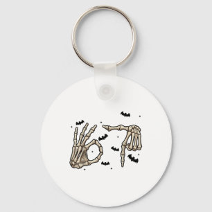 Six Seven 6 7 Meme 67 Skeleton Hand Halloween Cost Key Ring