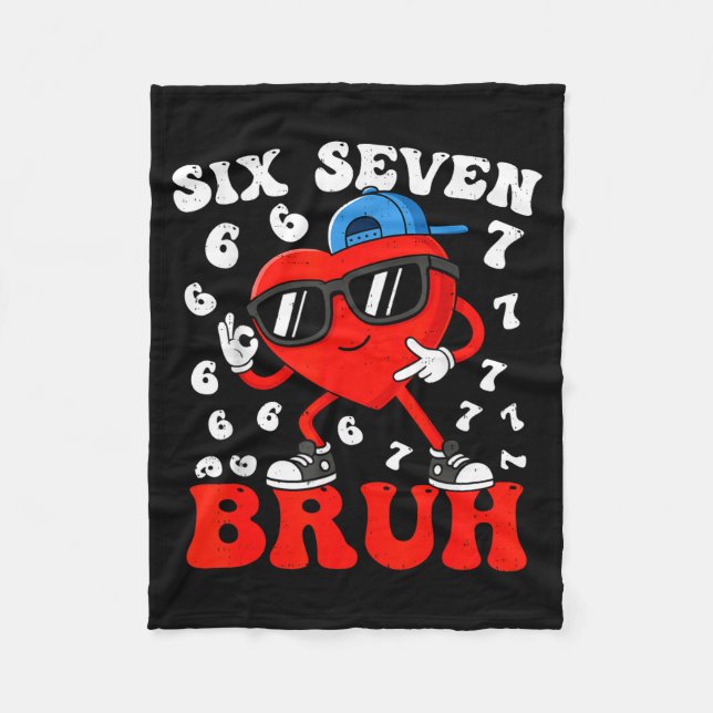 Six Seven 6 7 Meme 67 Trend Valentines Day Boys To Fleece Blanket (Front)